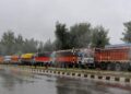 Jammu Srinagar Highway blocked for vehicular movement due to the continuous shooting of stones and heavy rainfall, on Wednesday