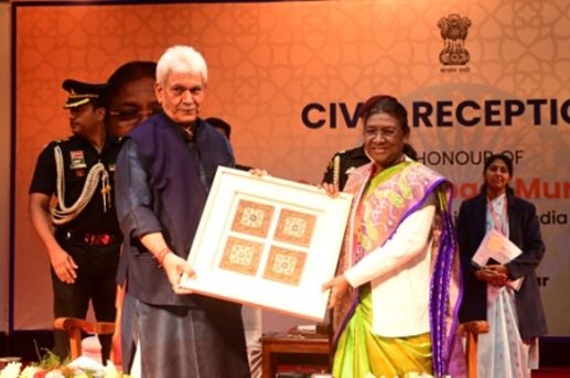 J&K Govt hosts civic reception in honour of President Droupadi Murmu