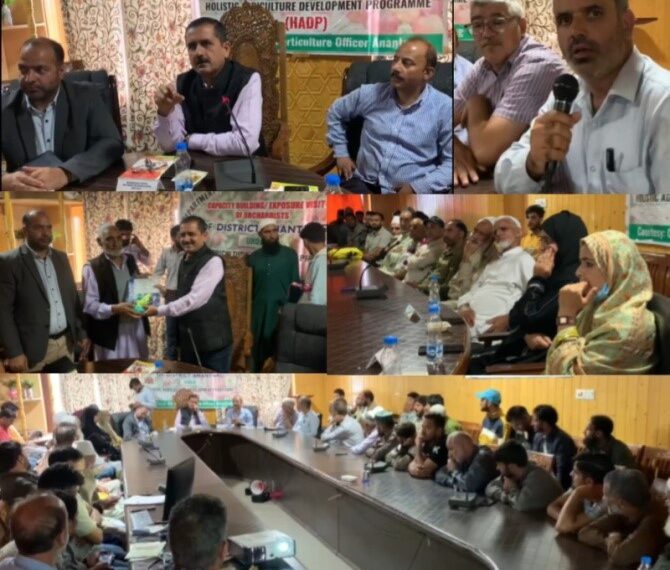 Horticulture deptt Ang organises awareness, training Prog for farmers at Kokernag