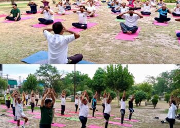 Pre-IDY 2026 yoga session held at Dream Land Park Kathua