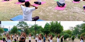Pre-IDY 2026 yoga session held at Dream Land Park Kathua