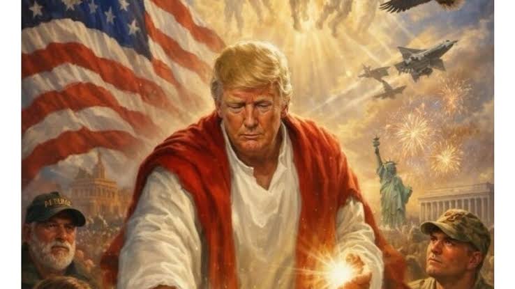 Trump ‘the Saint’ posts picture of himself healing a sick person, invites criticism