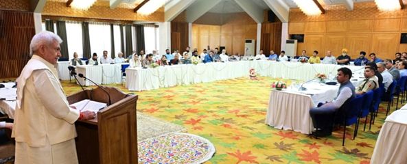 Amarnath Yatra: LG interacts with prominent citizens, stakeholders in Srinagar