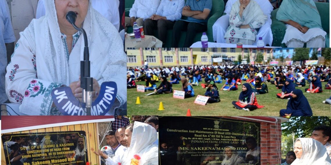 Sakeena Itoo inaugurates girls sports competition at Kulgam, new road projects at Aharbal, Manzgam areas