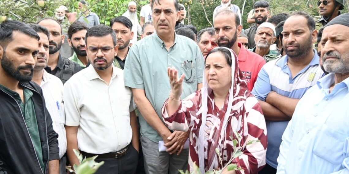 Sakeena Itoo tours hailstorm affected villages of Kulgam