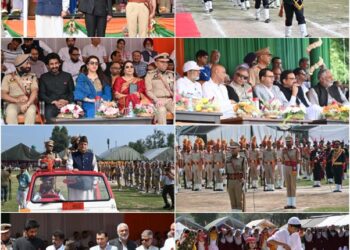 Javed Dar hosits tricolour in Baramulla on 80th Independence Day