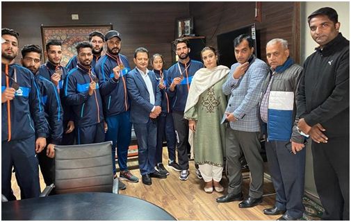 JK shines in senior National Wushu Championship; Secretary Sports Council felicitates players