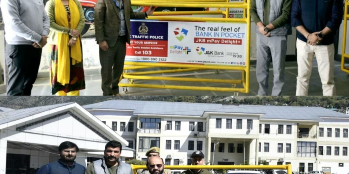 J&K Bank donates traffic barricades to Distt Admin Kishtwar under CSR
