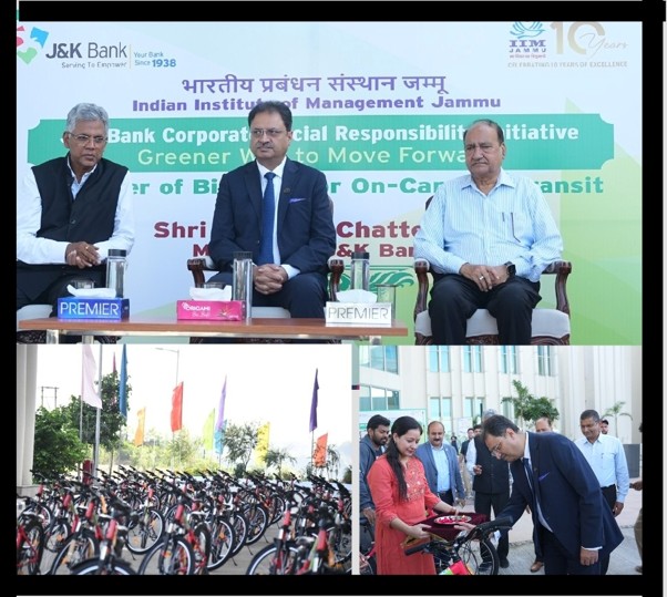 J&K Bank drives green mobility initiative at IIM Jammu under CSR