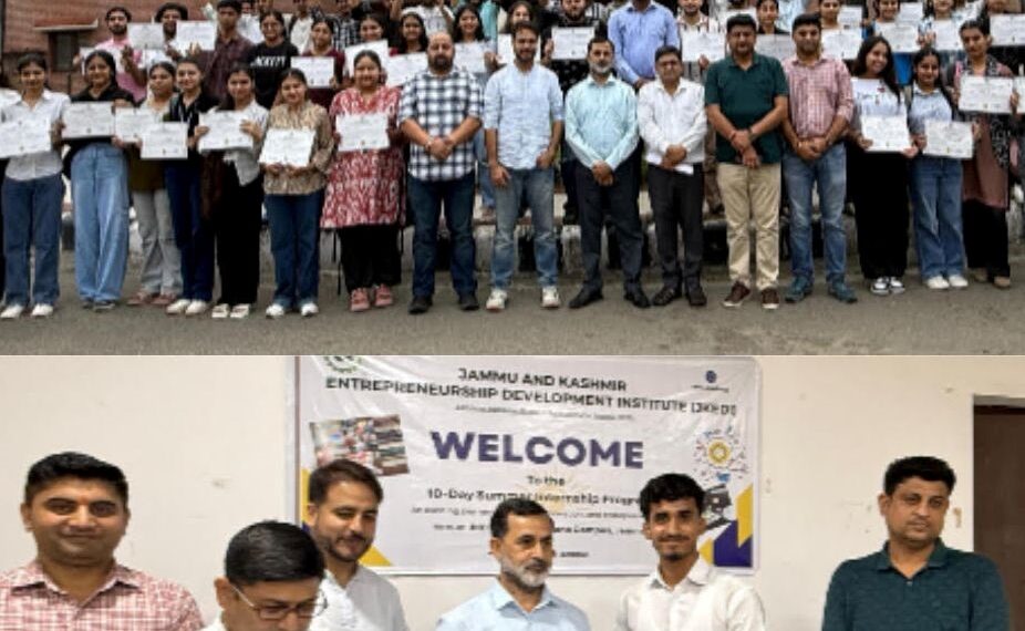 JKEDI felicitates 208 students with Summer Internship Certificates at Jammu