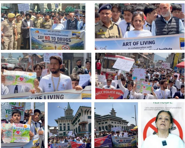 Kashmir Harvard Partners with Art of Living Foundation for ‘Nasha Mukt Mega-Rally