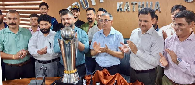 DC Kathua unveils Kathua Cricket League trophy, kits for qualified teams