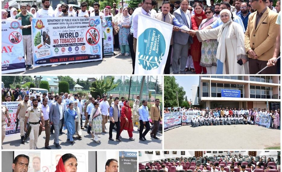 KU flags off walkathon on World No Tobacco Day, holds lecture series under NashaMukt J&K Abhiyaan