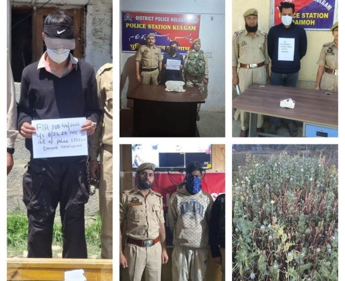 Drug peddlers arrested, contraband substances recovered in Kulgam: Police