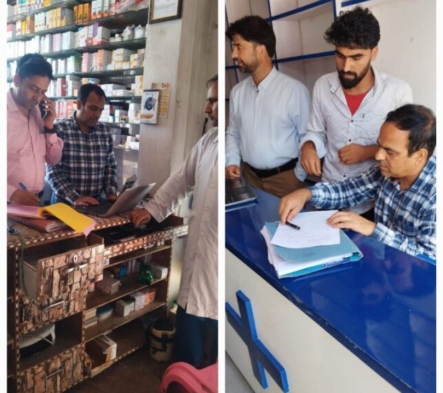 Several medical shops inspected in Kulgam, show-cause notices issued to the erring