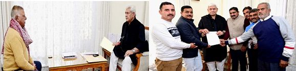 Former Minister, Sarpanch Palli, Social Activist call on LG in Jammu