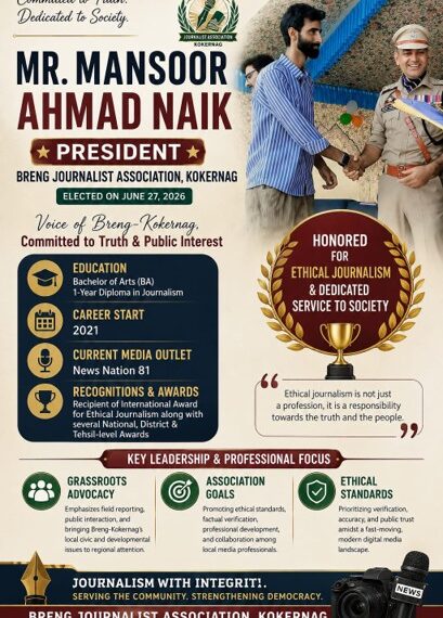 Naik Mansoor Elected President of Breng Journalist Association
