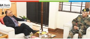GOC Maj Gen SPS Vishwasrao meets J&K Bank MD & CEO