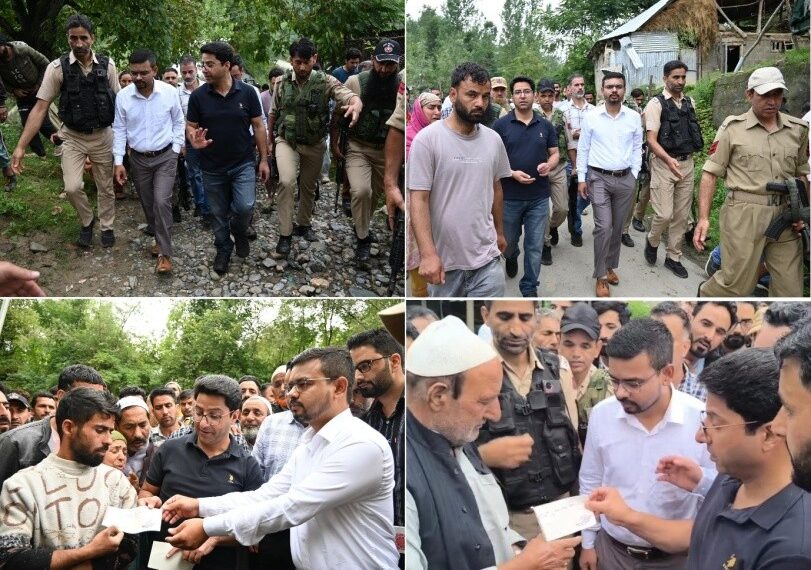MLA Devsar, DC Kulgam visits flash flood affected areas of Dardgund, Bangdar