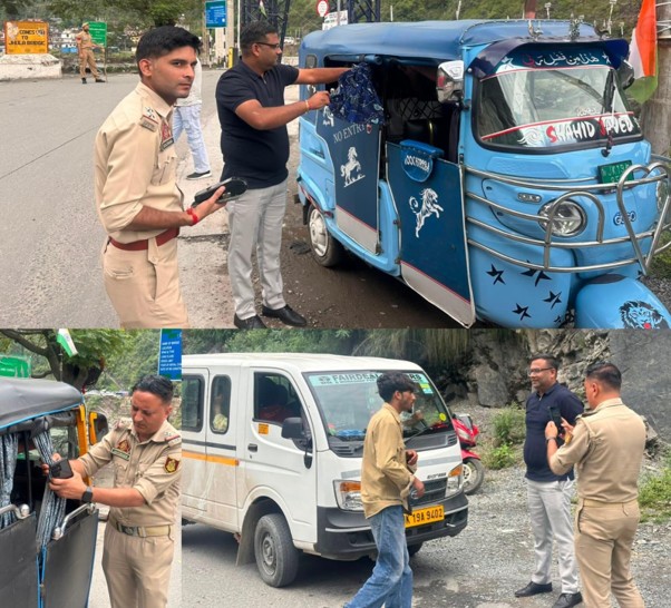 MVD, Police E-Challan 36 Vehicles in Ramban