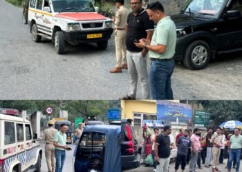 MVD, Police conduct enforcement drive; E-challan 23 vehicles in Ramban