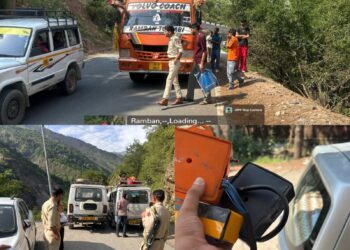 MVD Ramban intensifies enforcement on NH-44; 13 vehicles e-challaned, two seized