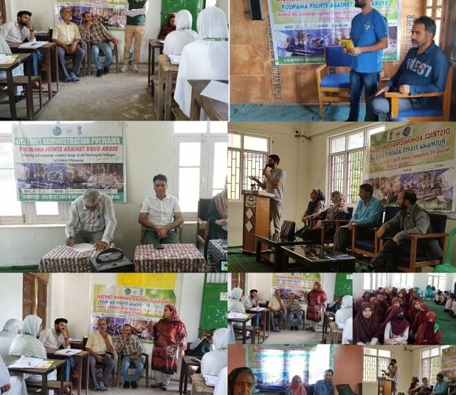 Distt Pulwama continues school outreach under Nasha Mukt J&K Abhiyan