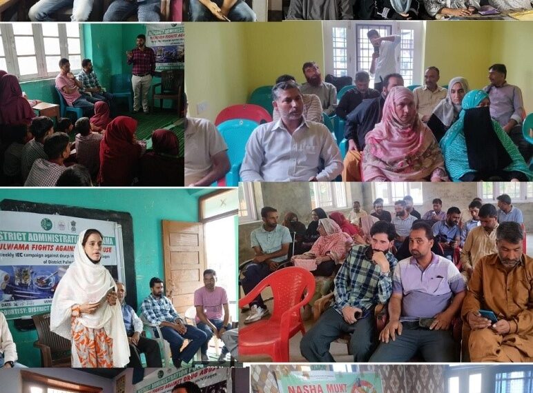 Nasha Mukt J&K Abhiyan: Distt Admin Pulwama organises Panchayat-level awareness camps