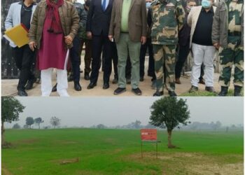 Navin visits Kathua;, Inspects wheat sowing at Zero Line, inaugurates agri products sale outlet at Kathua