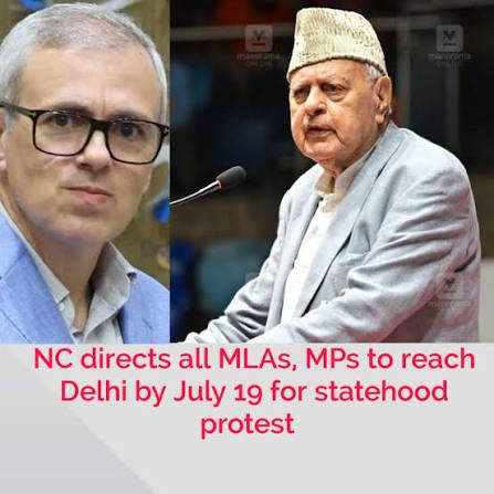 NC leaders head to Delhi for statehood protest