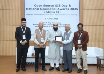 NIT Srinagar faculty member Dr. Moiz Khan honoured with ‘National Geospatial Emerging Faculty Fellow Award’