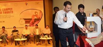 Pr Secy I&C flags off first ever shipment of GI certified Kashmiri Hand knotted silk Carpets to Europe