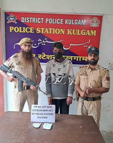 Drug Peddler Arrested With Contraband In Kulgam: Police