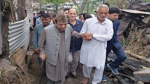 Speaker Assembly Rather visits fire affected families of Surasyar Chadoora, assesses relief measures