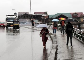 In Pictures- Rains lashes plains, upper reaches experiences snowfall in Kashmir