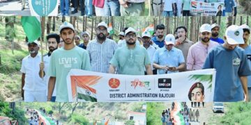 District Adm Rajouri, Indian Army & My Bharat organise Tiranga Walkathon