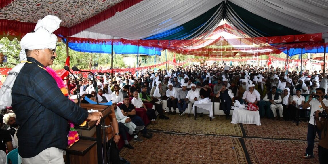 Javed Rana attends Tribal Convention on Forest Rights Act at Pulwama