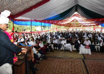Javed Rana attends Tribal Convention on Forest Rights Act at Pulwama