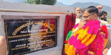 Rana lays foundation stone for macadamization of Chajjala road in Mendhar