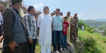 Javed Rana assesses flash flood damage in Qazi Mohra, Jhulas