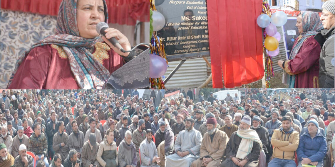 Sakeena Itoo visits Kulgam, lays foundation stone of Rs. 2.74 Crs WSS at Banimullah