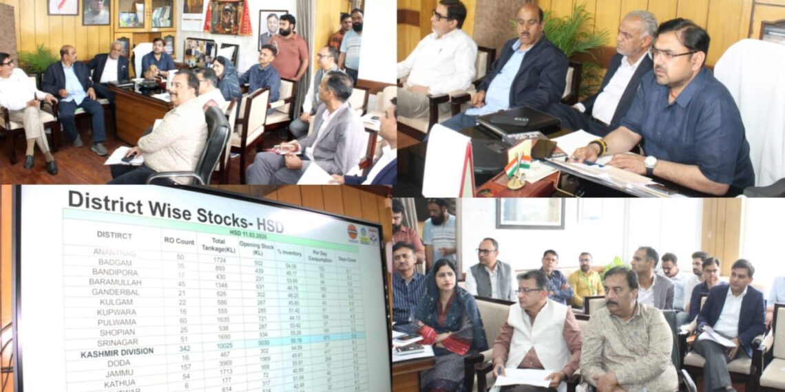 Satish Sharma reviews petroleum stock position in J&K, Directs uninterrupted supply