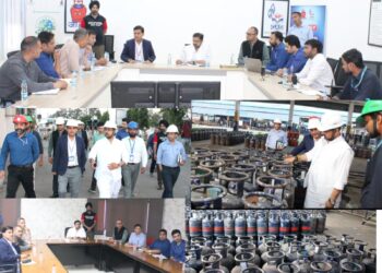 Satish Sharma inspects LPG Bottling Plants at Bari Brahmana