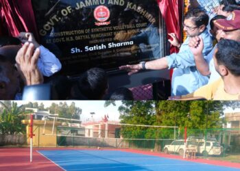 Satish Sharma inaugurates Synthetic Volleyball Court at Govt HS Datyal, Khour