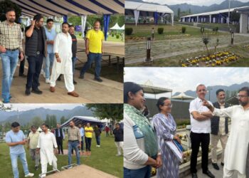 Satish Sharma reviews arrangements for National Chintan Shivir at SKICC