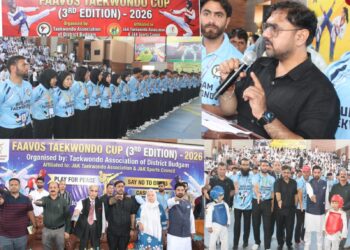 Satish Sharma inaugurates Faavos Taekwondo Cup at Indoor Stadium Budgam
