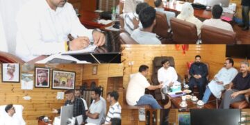 Satish Sharma meets delegations, MLAs at Civil Secretariat Srinagar