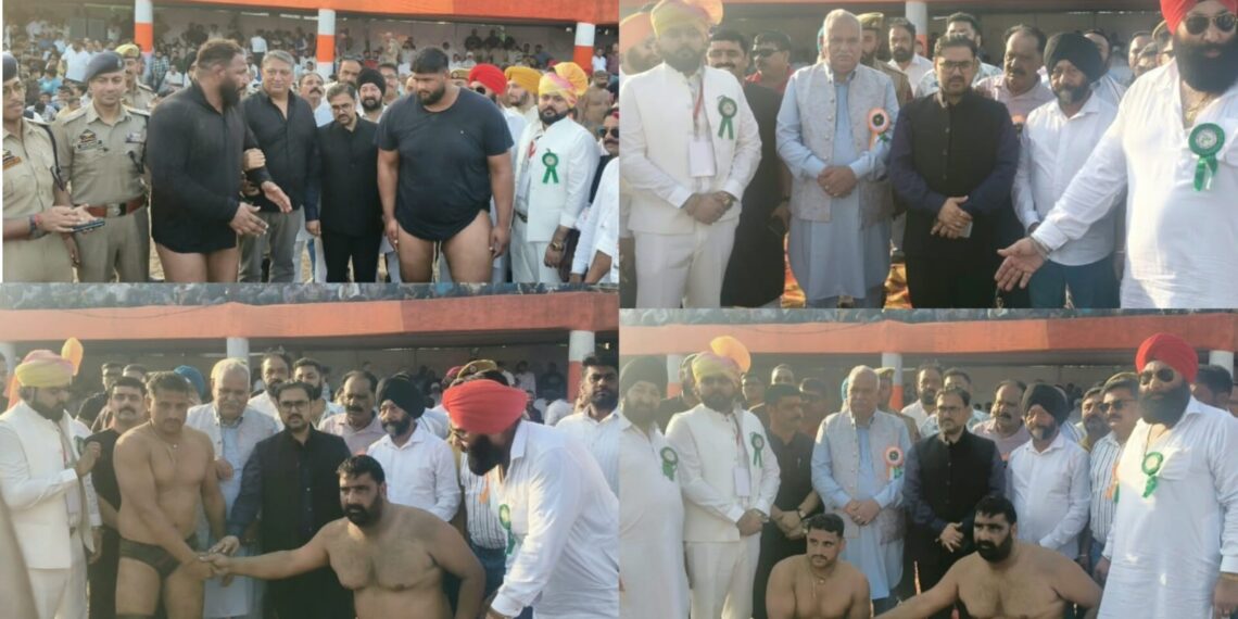 Satish Sharma witnesses Grand Dangal at R.S. Pura, Hails Wrestling Tradition