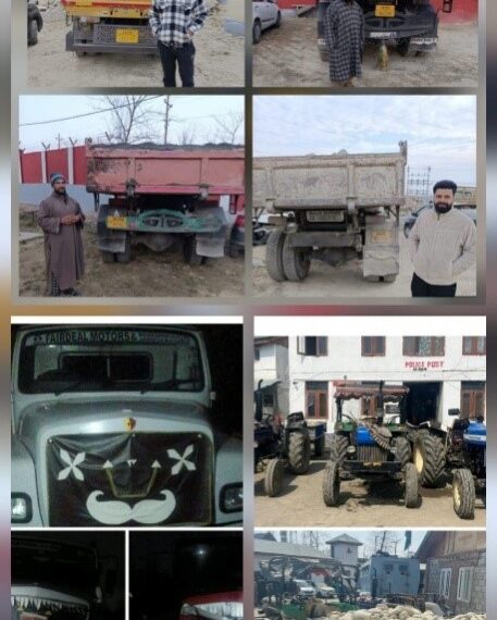 J&K Police seizes 12 vehicles for illegal extraction, transportation of minerals