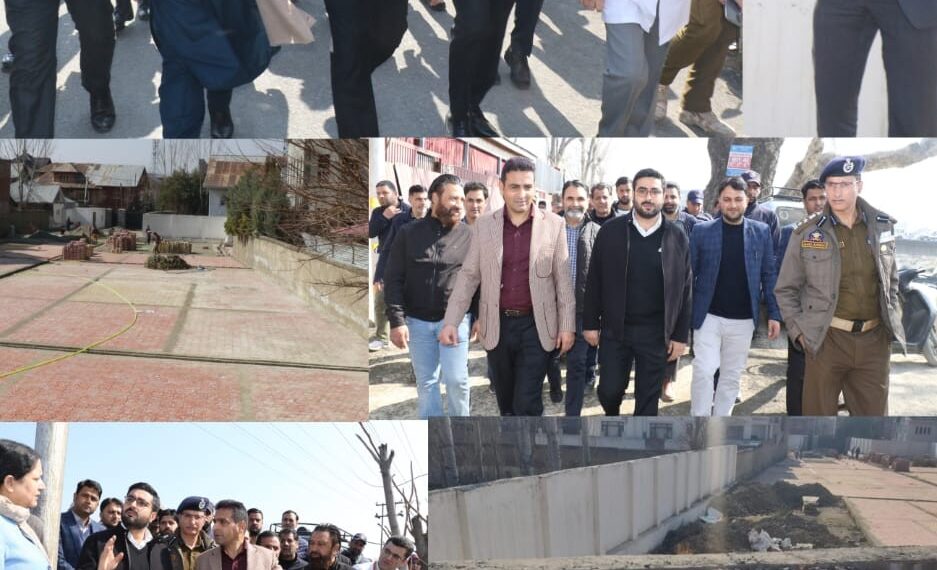 DC Srinagar, Principal GMC , SSP Traffic review work on Entry Gate, Addl Parking Space, LMV Underpass for B&J Hospital, Barzulla